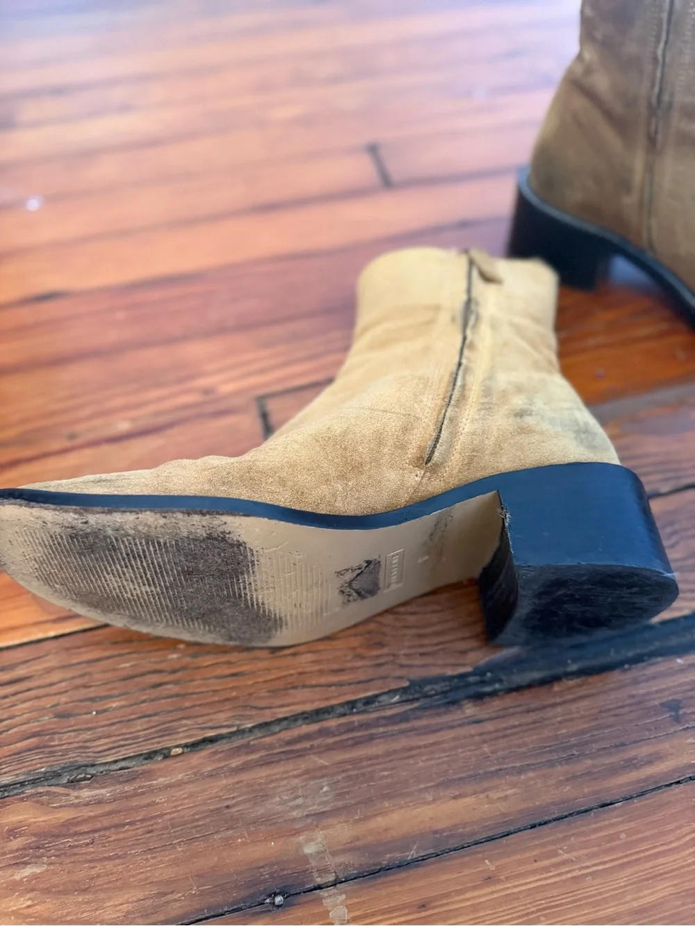 Everlane Suede Mid-Calf Block Heel Boots
